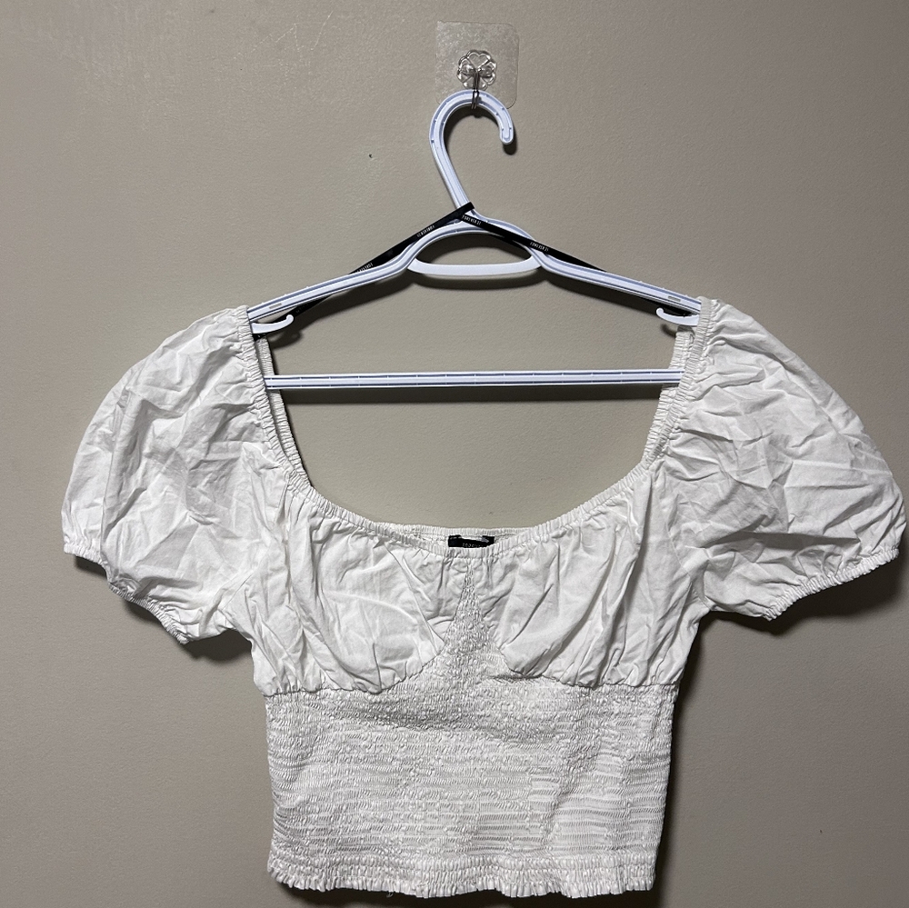Size Large White Puff Sleeve Forever 21 Blouse